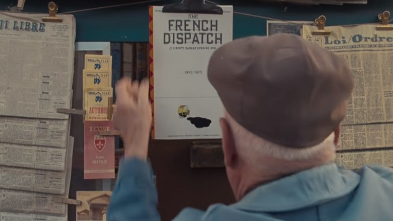 Tangkapan layar salah satu adegan dalam trailer film  The French Dispatch