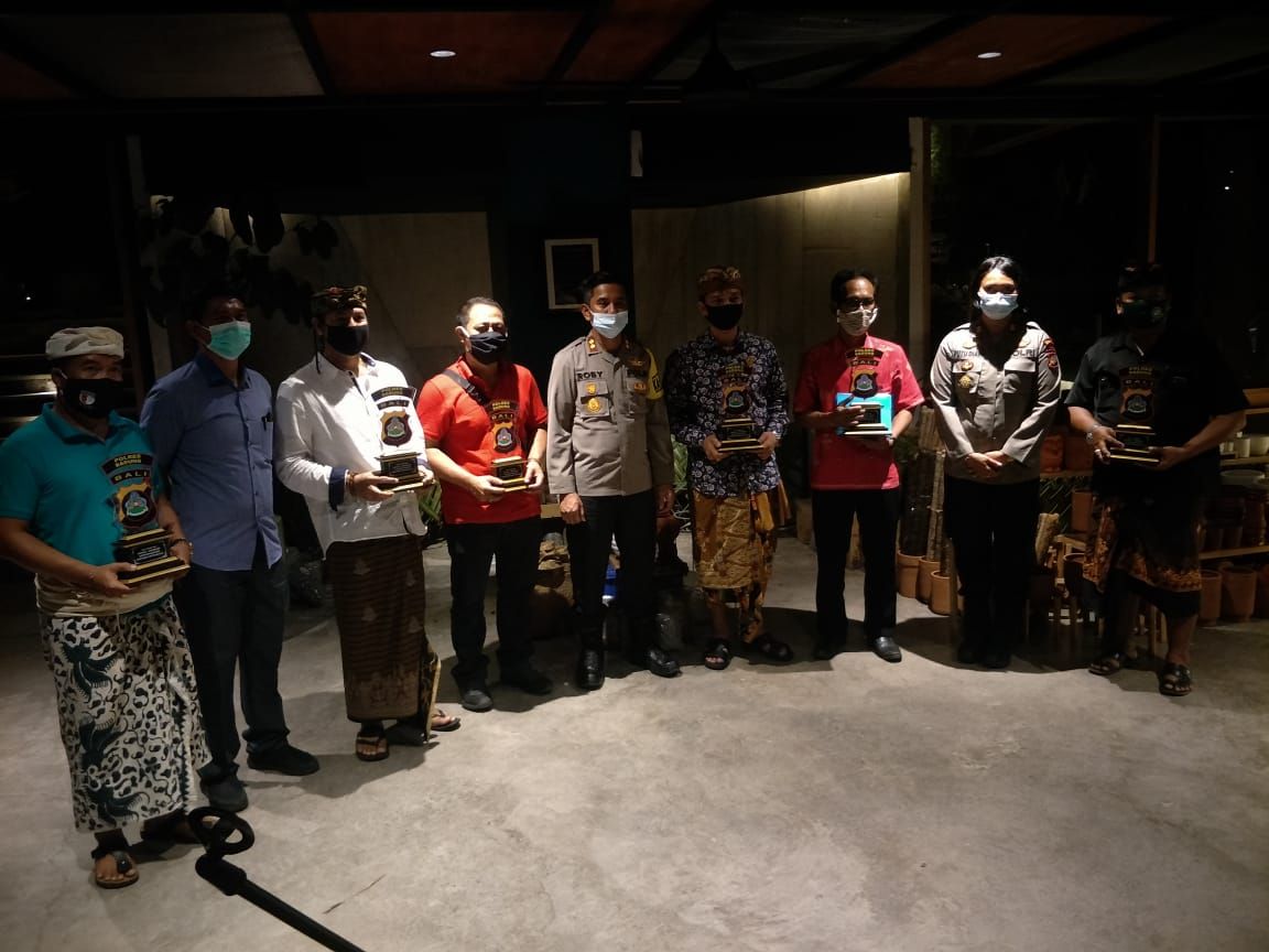 Kapolres Badung bertemu para tokoh masyakar untuk menjaga situasi di masa pamdemi dan menjelang Pilkada 2020, Kamis 5 November di Hotel Shore Amora Badung