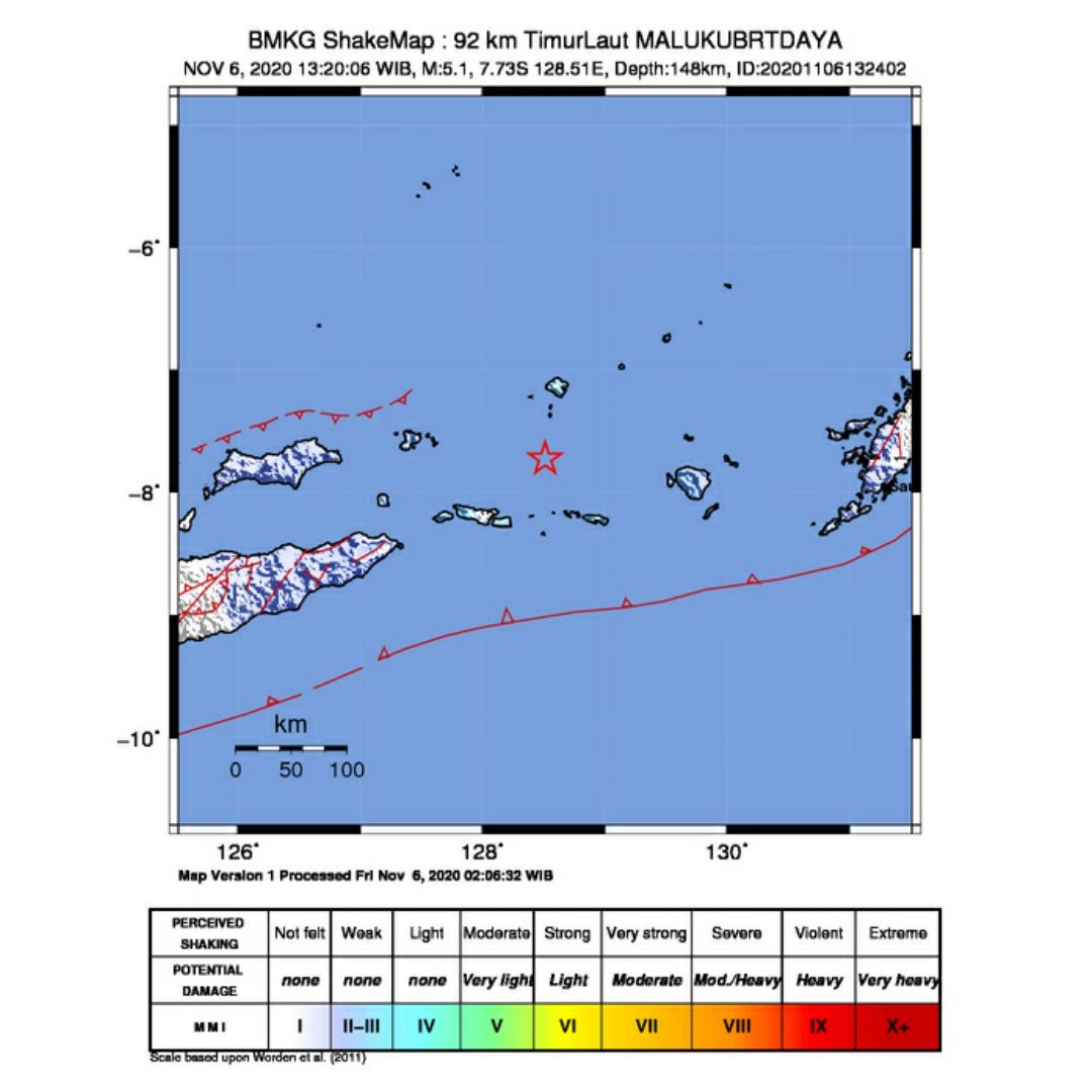 GEMPA TERKINI, Berkekuatan 5.1 Magnitudo, Berpusat di 92 ...