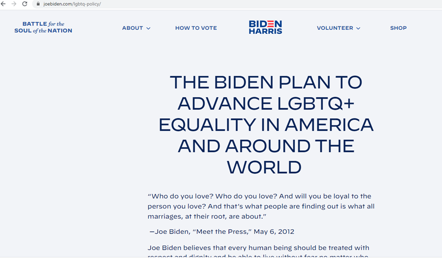 Laman resmi Joe Biden dan Kamala Harris saat kampanye Pilpres Amerika