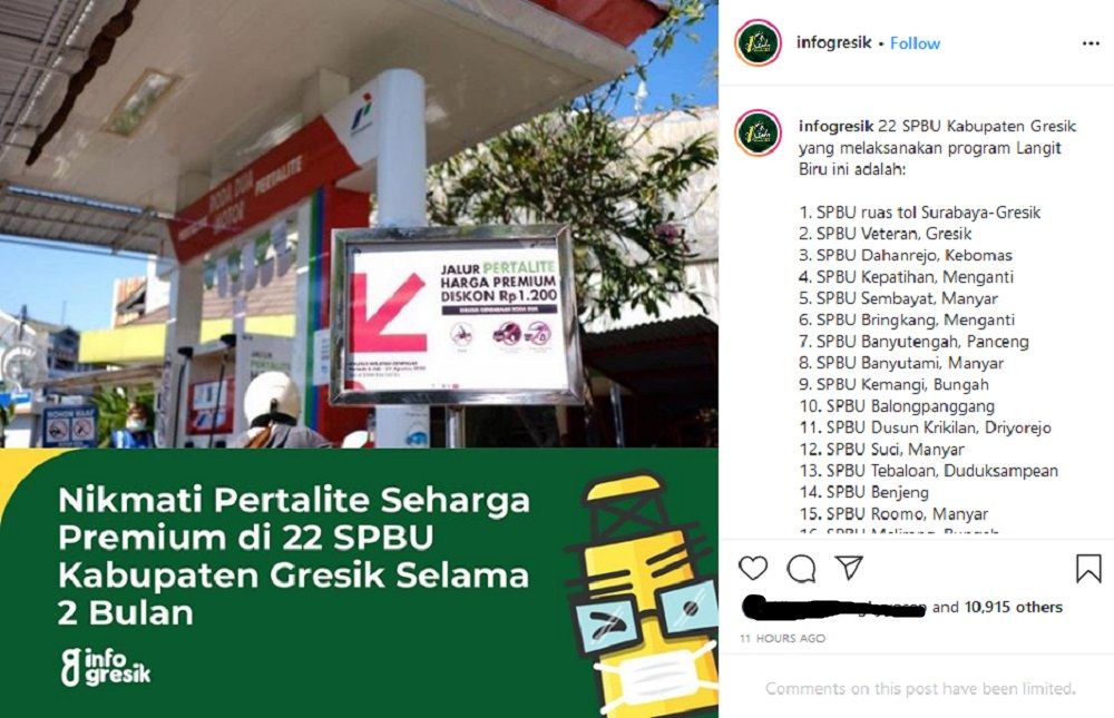 Asyik Bbm Pertalite Seharga Premium Sudah Masuk Jawa Timur Ini Daftar Spbu Gresik Yang Ikut Serta Jurnal Presisi