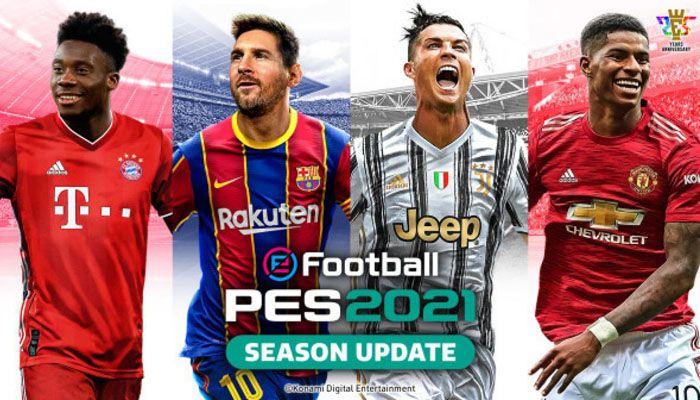 Ilustrasi cover game PlayStation 4, Pro Evolution Soccer (PES) 2021.