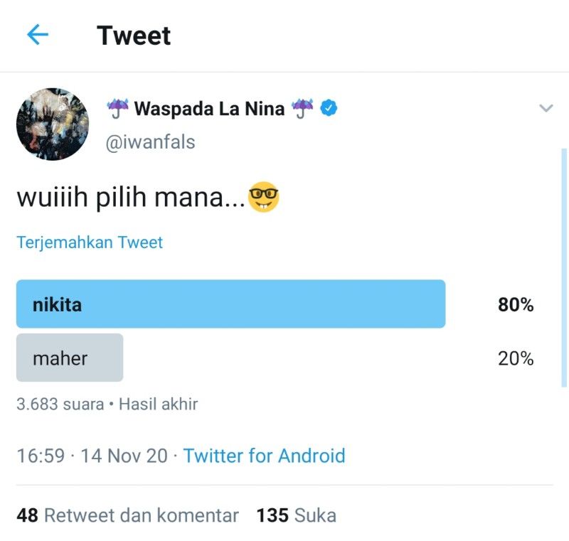 Polling Nikita Vs Maheer 