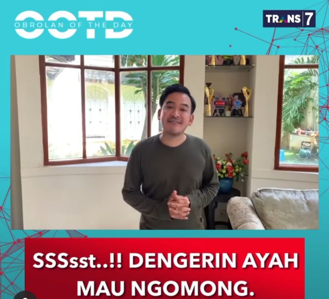 Jadwal Acara Trans 7 Selasa 16 November 2020, Ruben Onsu Datangi OOTD, Ngobrol Bareng Deddy dan ...
