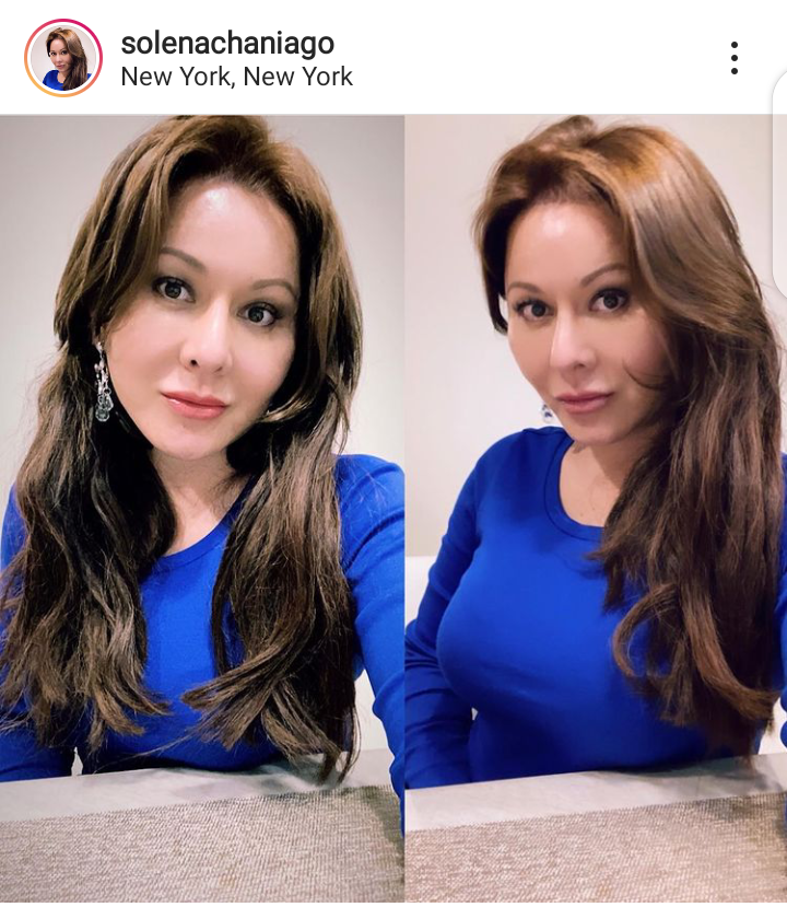 Solena Chaniago tampil cantik dengan electric blue/Instagram.com/@solenachaniago