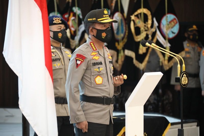 Jumat 20 November 2020 Kapolri Jenderal Idham Azis resmi melantik delapan Kapolda baru di Rupatama Polri, Jakarta Selatan 