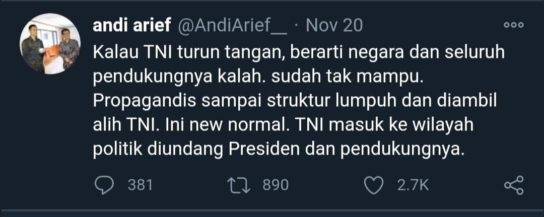 Capture cuitan Andi Arief