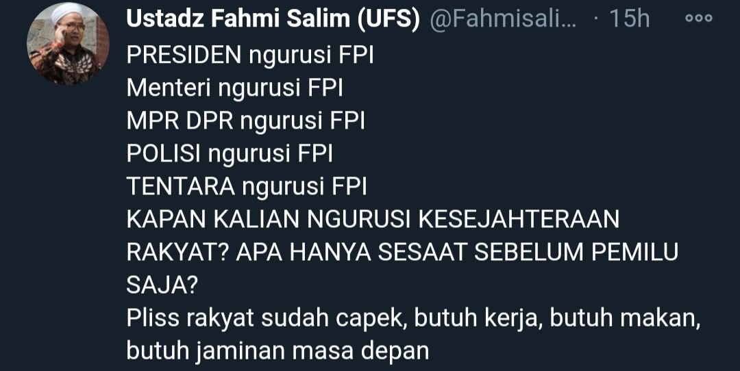 Cuitan Ustadz Fahmi Salim