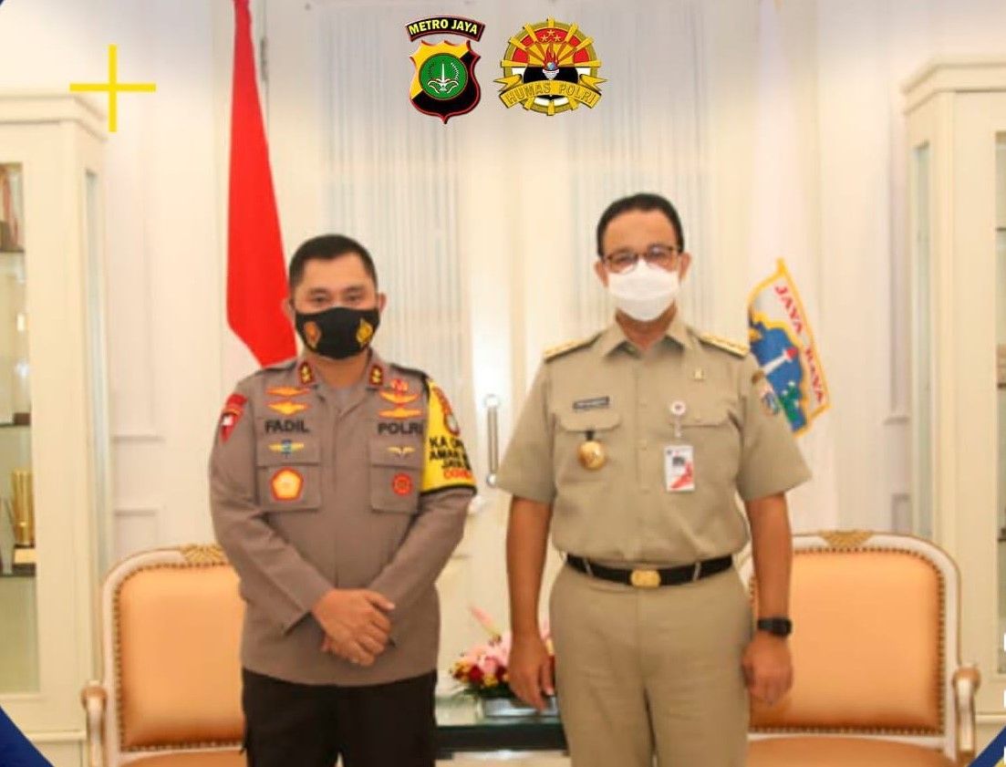 Kapolda Metro Jaya Fadil Imran berkunjung ke Gubernur DKI Jakarta Anies Baswedan.