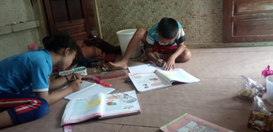 SELAMA Pandemi Covid-19, siswa SD  terpaksa mengerjakan tugas  sekolah di rumah tanpa bimbingan guru.
