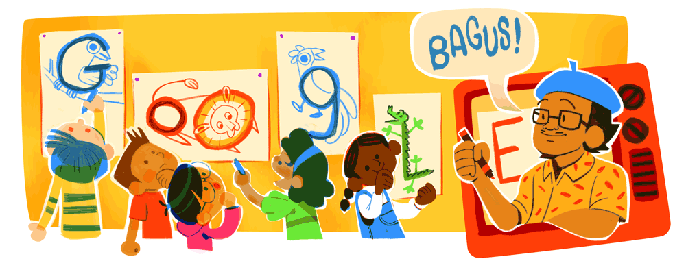 Selamat Hari Guru Nasional, Google Doodle Turut Rayakan dengan Kenang Jasa Pak Tino Sidin ...