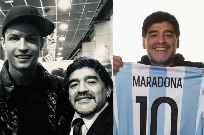 Cristiano Ronaldo ikut berduka atas kepergian Diego Maradona.