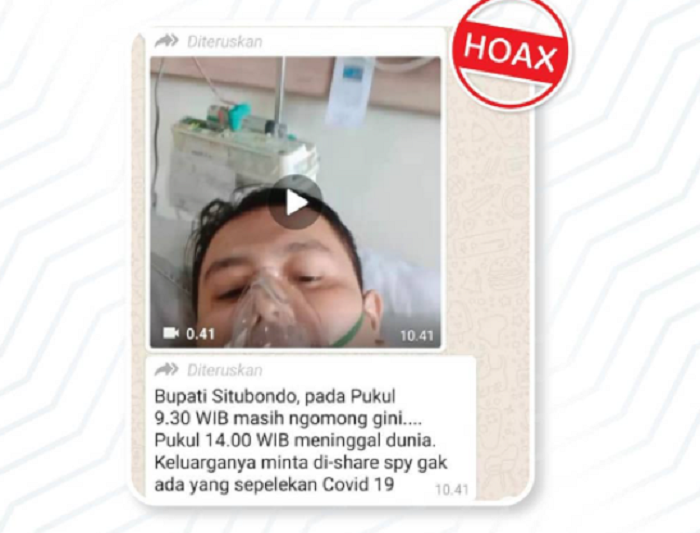 Hoaks video Bupati Situbondo, Dadang Wigiarto sebelum meninggal dunia.