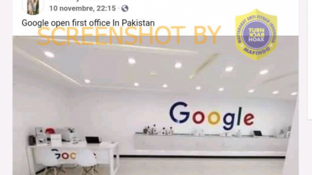 HOAKS Google buka kantor pertama di Pakistan.*