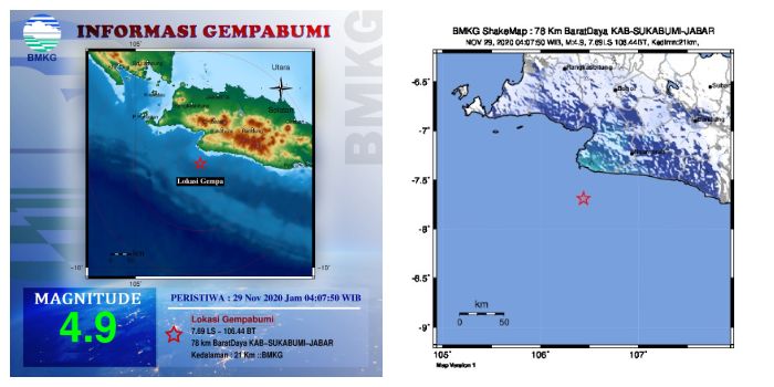 Gempa Terkini Bmkg Mencatat Kembali Terjadi Gempa Bumi Di Sukabumi Magnetudo 4 9 Jakpus News