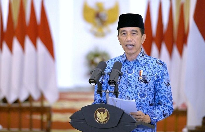 Sambutan virtual Presiden Jokowi memperingati HUT ke-49 Korps Pegawai Republik Indonesia (KORPRI).