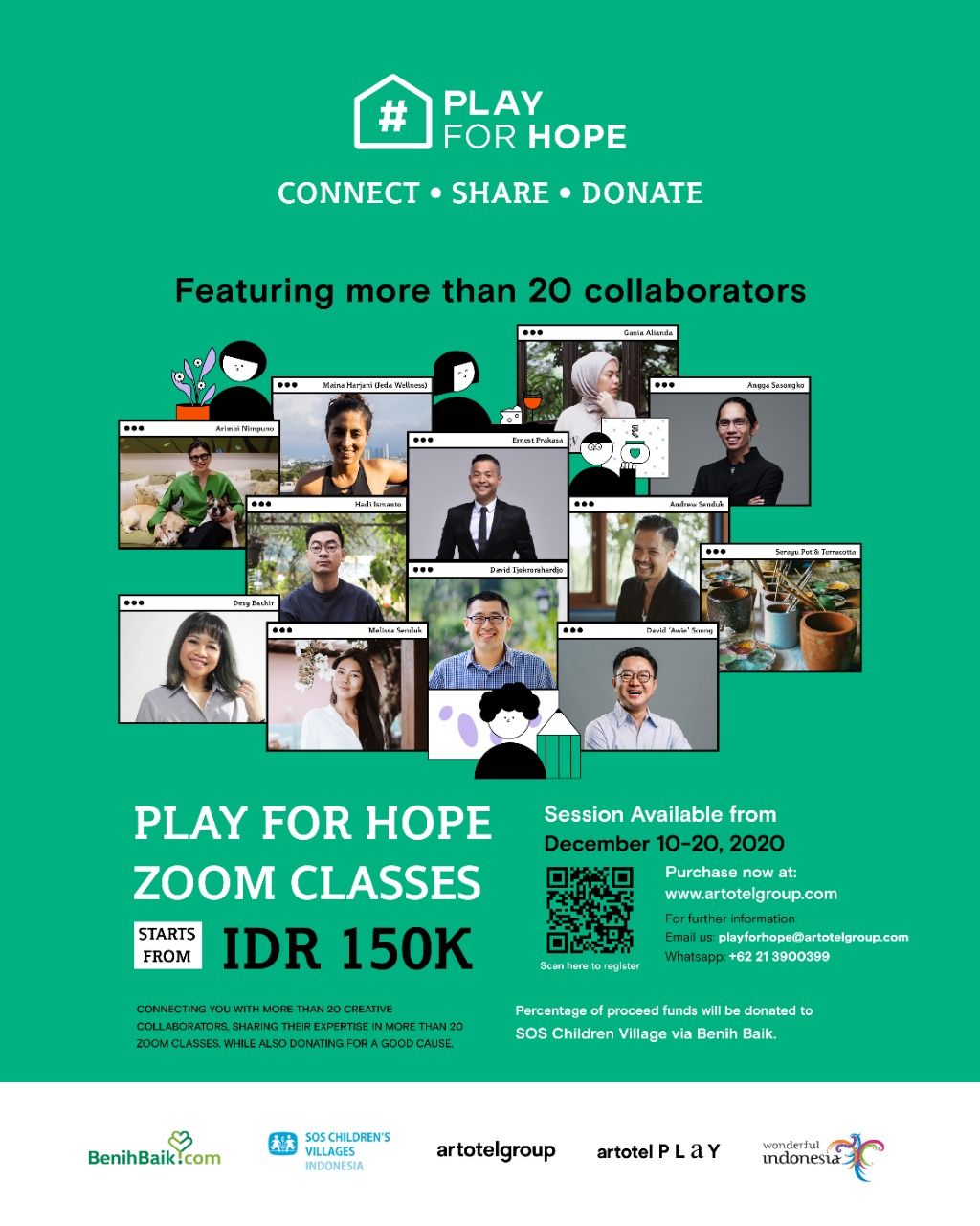'Play For Hope’ Kelas Workshop Virtual & Kampanye CSR dari ARTOTEL Group