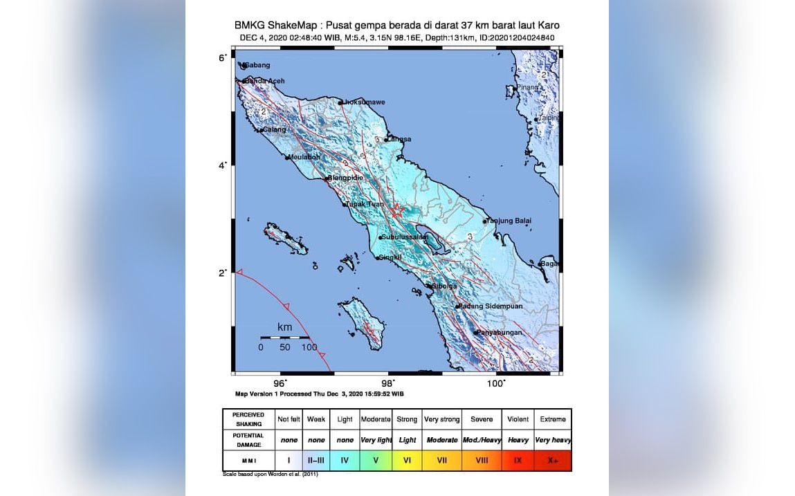 Gempa Bumi Guncang Wilayah Sumatera Utara, BMKG Laporkan Tidak