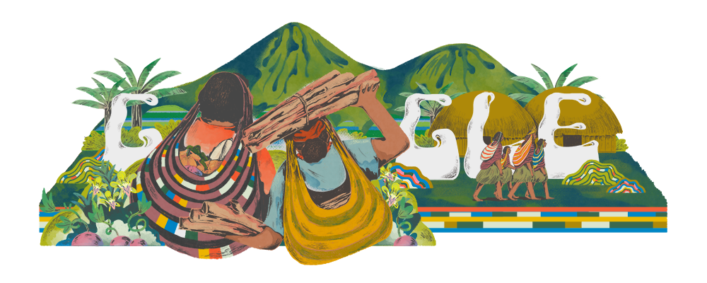 Google saat menggunakan gambar Doodle tas Noken Papua.