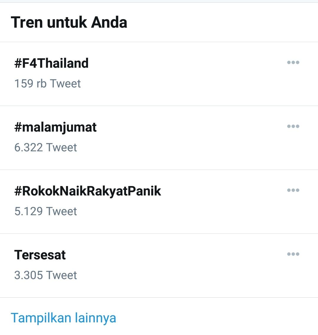 Tangkapan layar Trending Topik Twitter Indonesia pada Jumat 4 Desember 2020. 