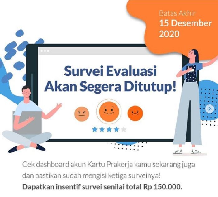 Tinggal 2 Hari Peserta Kartu Prakerja Segera Isi Survei Evaluasi Ada Insentif Tambahan Rp150 Ribu Jurnal Garut