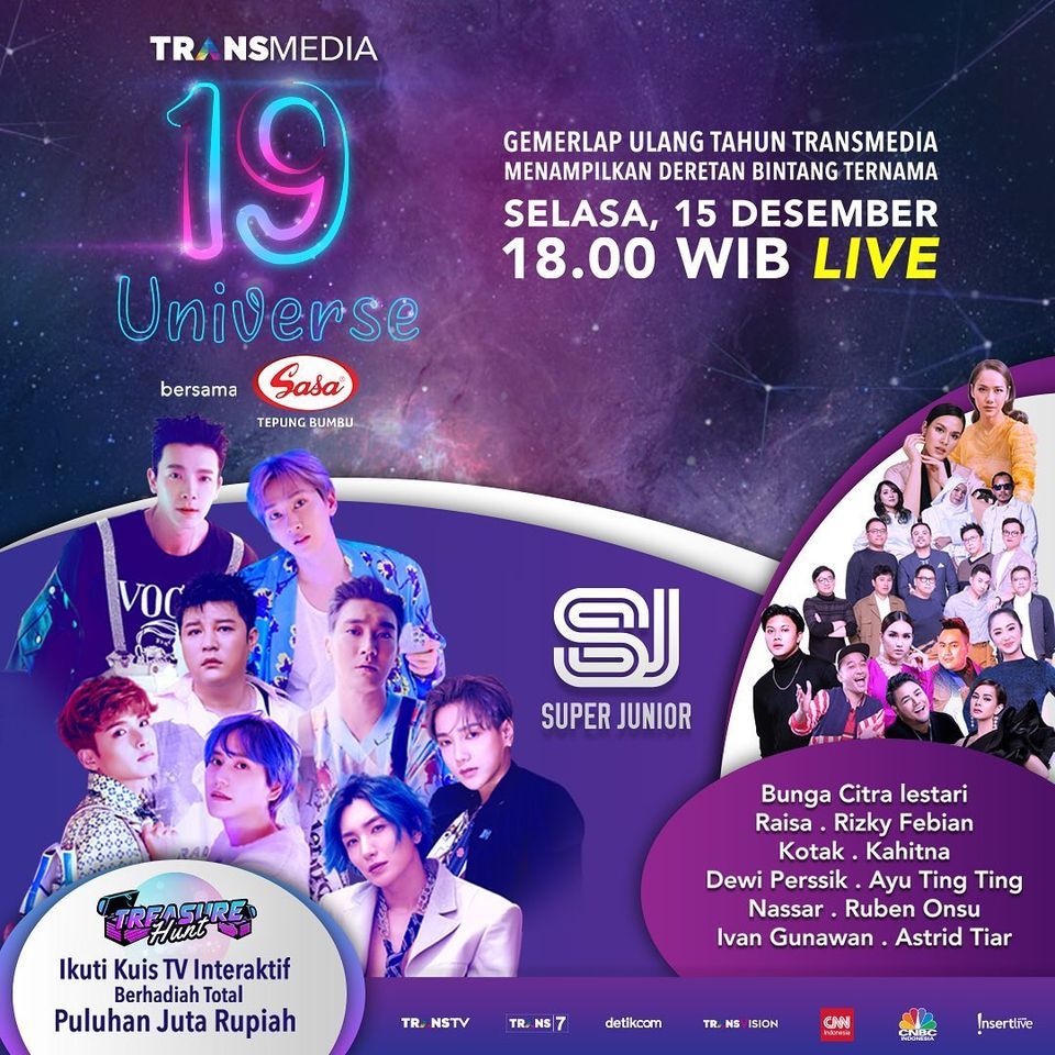 Jadwal Acara Trans Tv Selasa 15 Desember Hut Transmedia Universe 19 Nonton K Pop Sampe Puas Zona Banten