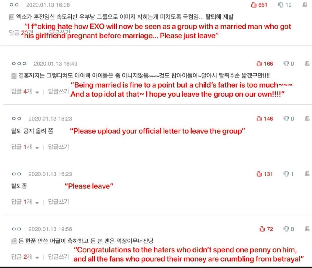 Kritikan netizen untuk Chen EXO.