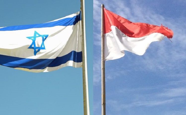 Ilustrasi bendera Israel dan Indonesia. 