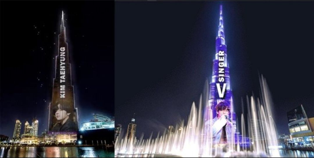 V BTS Ulang Tahun, Kado ARMY di Gedung Tertinggi Dunia Burj Khalifa Bikin Speechless!/Dok. Allkpop