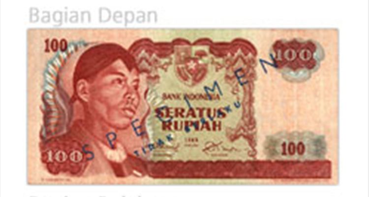 Uang Rp 100 Tahun Emisi 1968