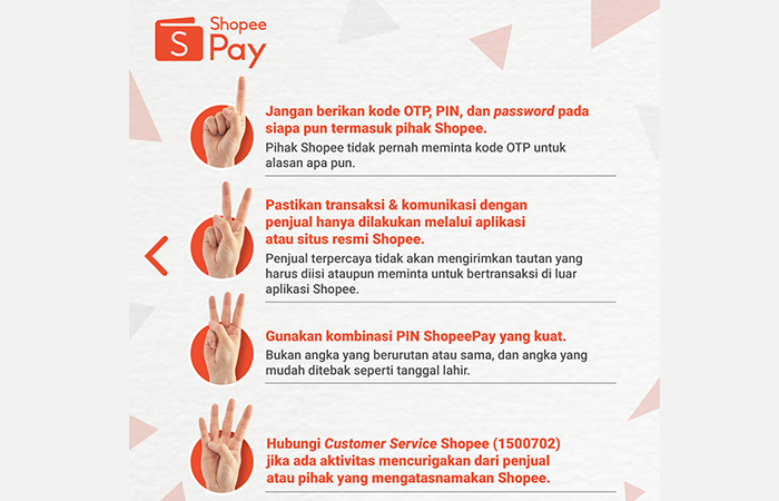 Perhatikan empat langkah aman berikut salam menggunakan ShopeePay.
