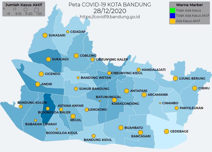 Update 10 Kecamatan di Kota Bandung dengan Kasus Positif Aktif Covid-19  Tertinggi - Pikiran-Rakyat.com