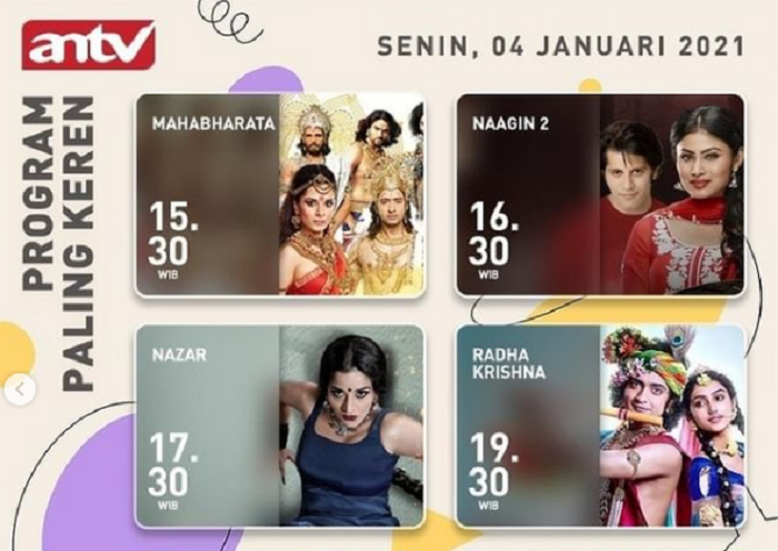 Jadwal Acara Antv Hari Ini Senin 4 Januari 2021 The Adventures Of Hatim Nazar Dan Radha Krishna Purwakarta News