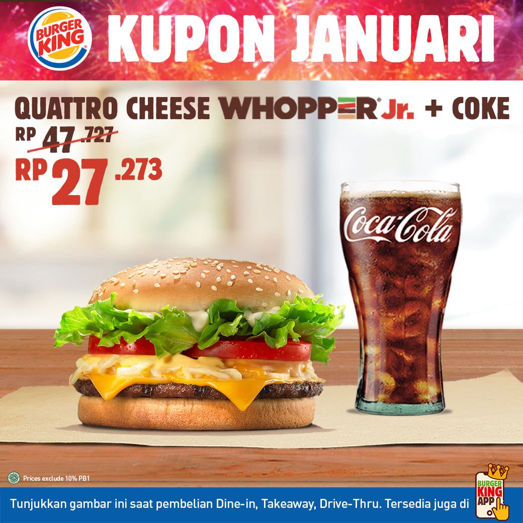 Promo kupon Burger King hingga 31 Januari 2021
