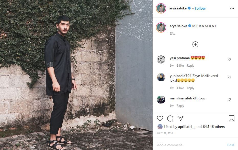 Unggahan Instagram Arya Saloka pemeran Al di sinetron Ikatan Cinta yang dikomentari netizen mirip dengan Zayn Malik.