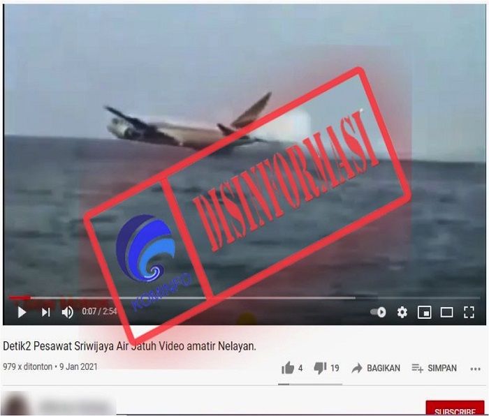 Cek Fakta: beredar video nelayan yang menangkap detik-detik pesawat Sriwijaya Air sebelum meledak adalah bohong