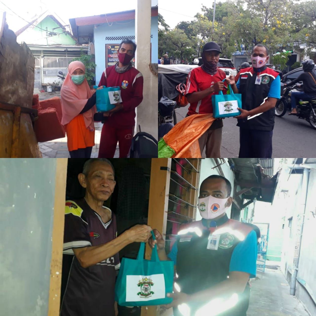 Driver Online di Surabaya bagikan sembako ke tukang sampah, juru parkir, dan sapu jalan