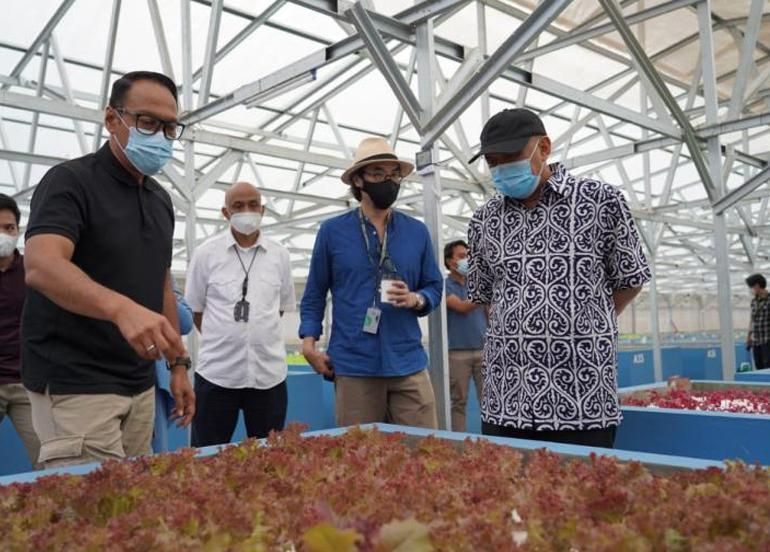 Menteri Teten Masduki dan Dirut SMESCO Indonesia dan Stafsus Menteri mengunjungi Frezz Farm