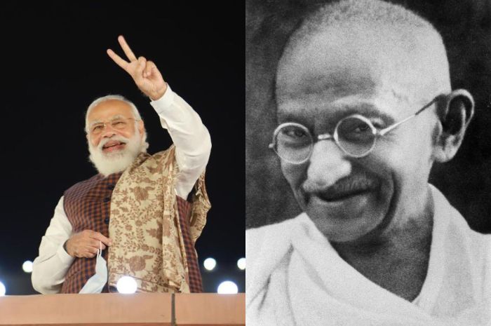 Mahatma Gandhi dan Narendra Modi 