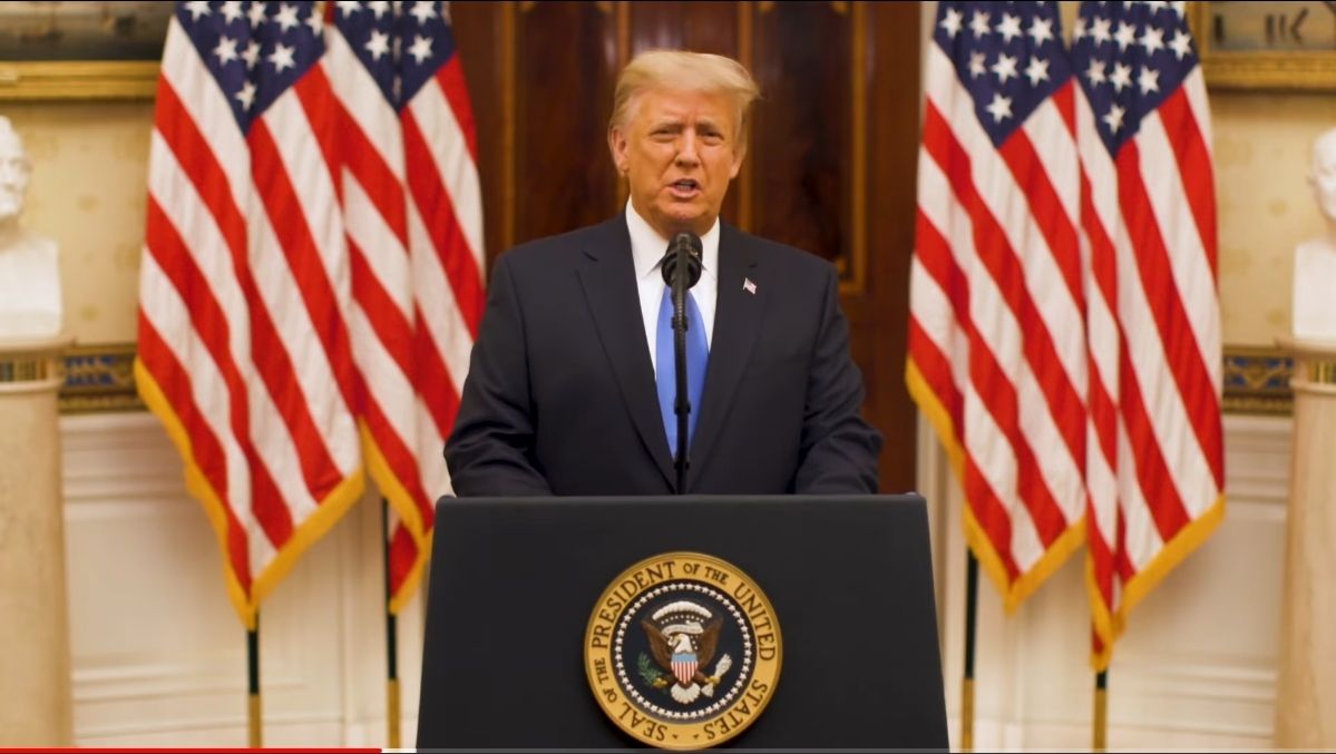 Lengser dari Presiden AS, Donald Trump Sampaikan Pidato Perpisahan : Memulai Perang Baru