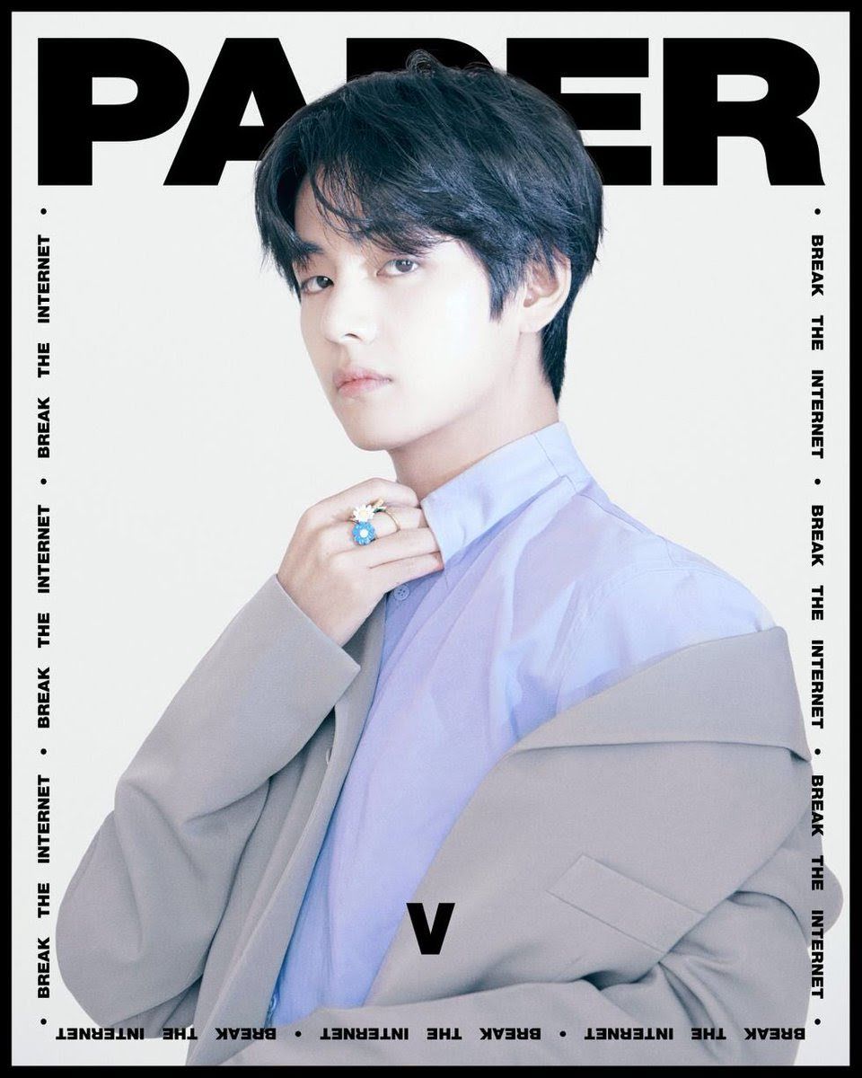 BTS's V mengenakan Louis Vuitton untuk majalah PAPER | PAPER