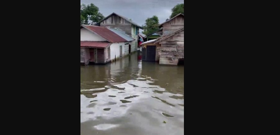 Tangkapan layar kondisi banjir Kalimantan Selatan