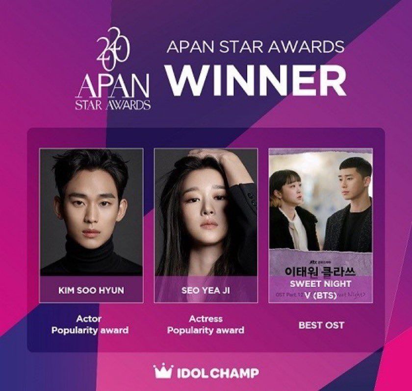 Peraih penghargaan APAN Star Music Award 2020