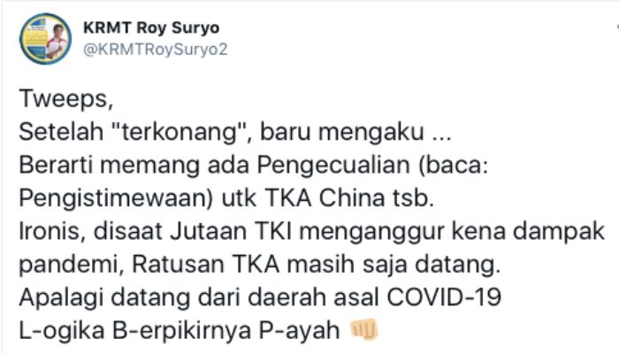 Cuitan Roy Suryo.*