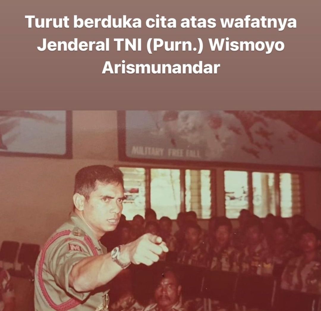 Ucapan duka cita dari Prabowo Subianto untuk almarhum Wismoyo Arismunandar.