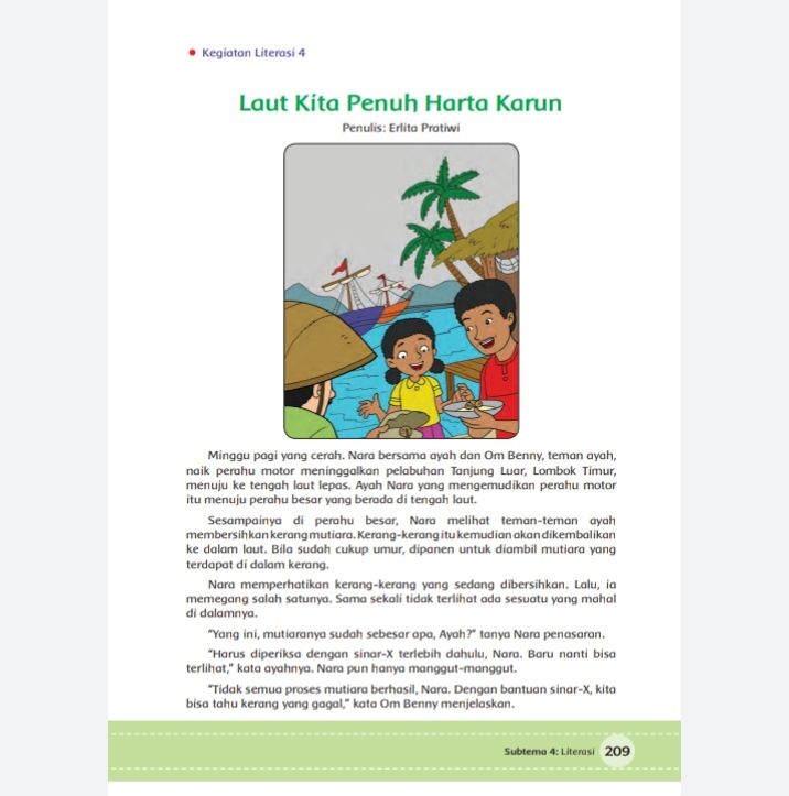 Kunci Jawaban Tema 6 Kelas 5 Halaman 209 210 211 Buku Tematik Subtema Literasi Tentang Nara Melihat Mutiara Metro Lampung News