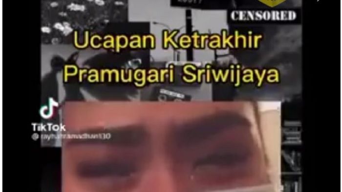 Tangkapan layar informasi hoaks yang mengklaim seorang pramugari pesawat Sriwijaya Air menangis sebelum kecelakaan.