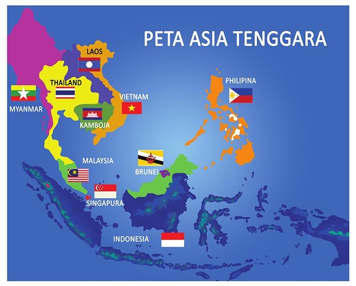 Peta negara Asean.