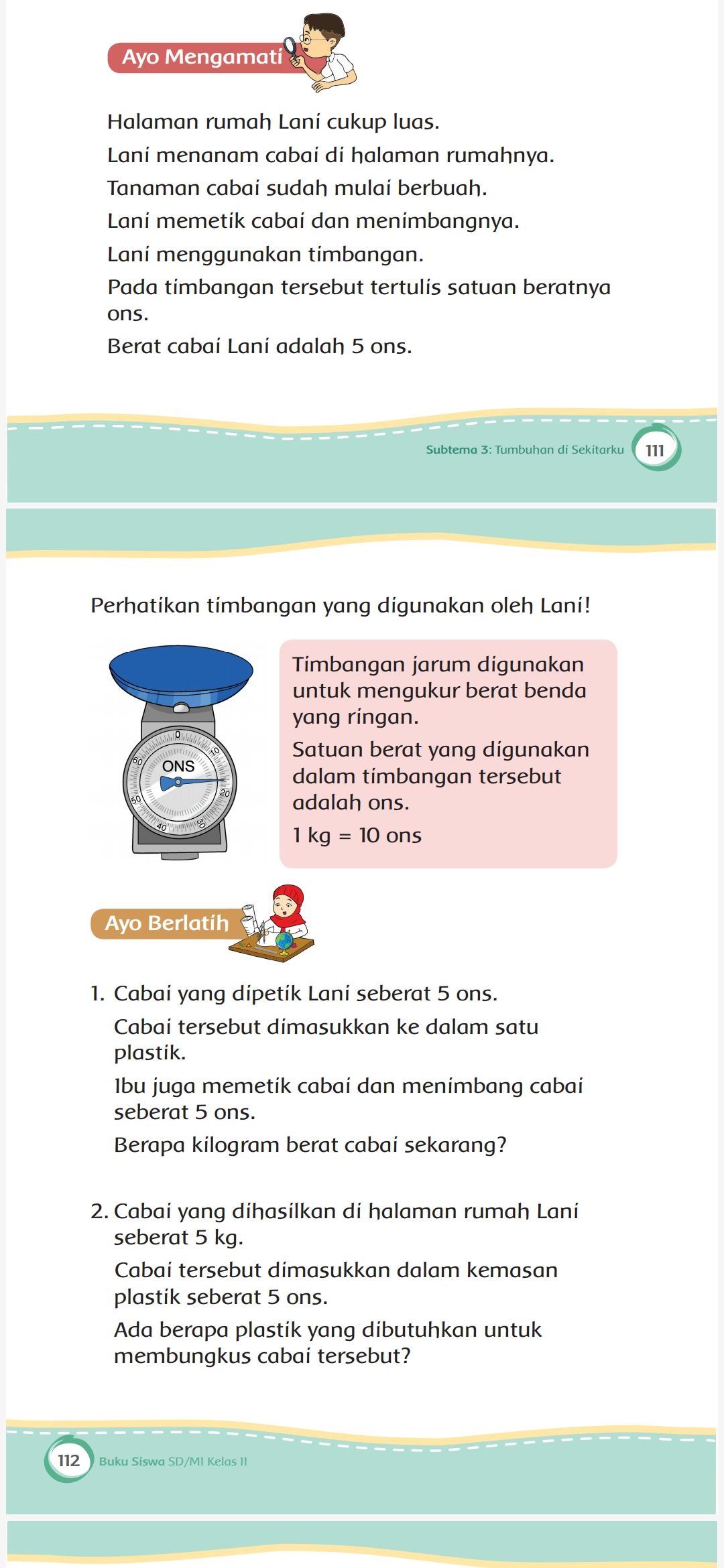 Kunci Jawaban Tema 6 Kelas 2 Halaman 111 112 113 Subtema 3 Pembelajaran 1 Tentang Menggunakan Timbangan Metro Lampung News