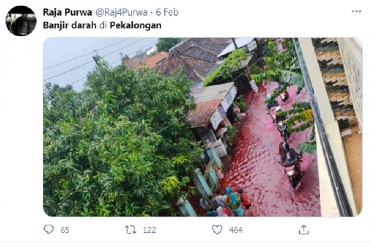 Tangkapan layar Twitter banjir darah di Pekalongan